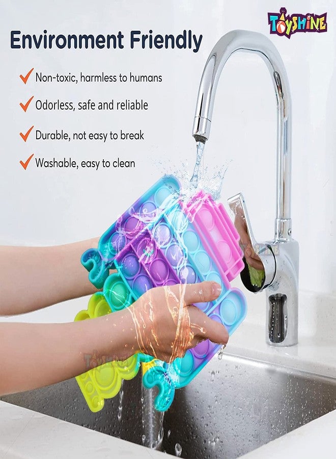 Toyshine Pack of 1- Robot- Fidget Popping Sounds playset , BPA Free Silicone, Push Bubbles playset for Autism Stress Reliever, Sensory Playset - Image 3